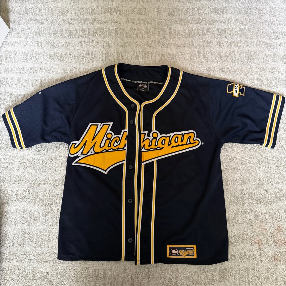 University of Michigan Navy & Yellow Baseball Jersey